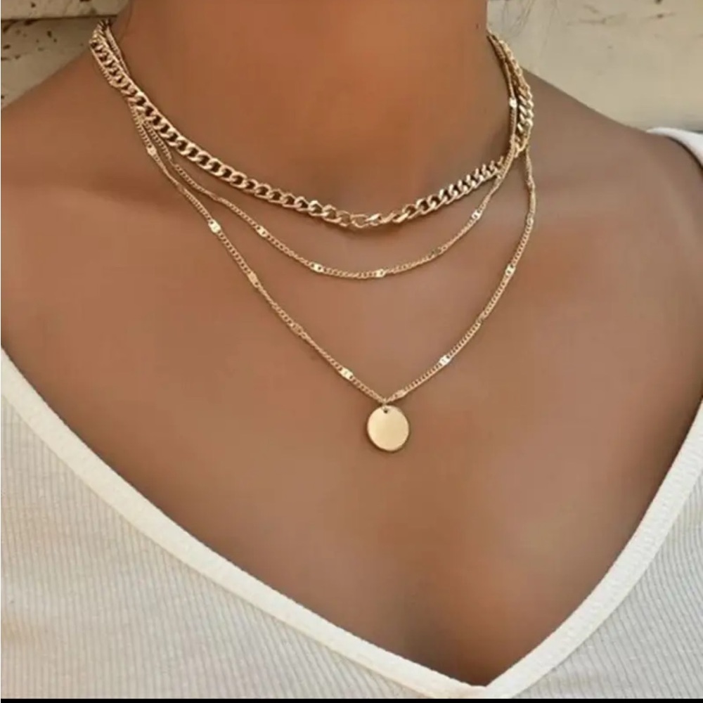 Gold Filled Multilayered Circle Necklace